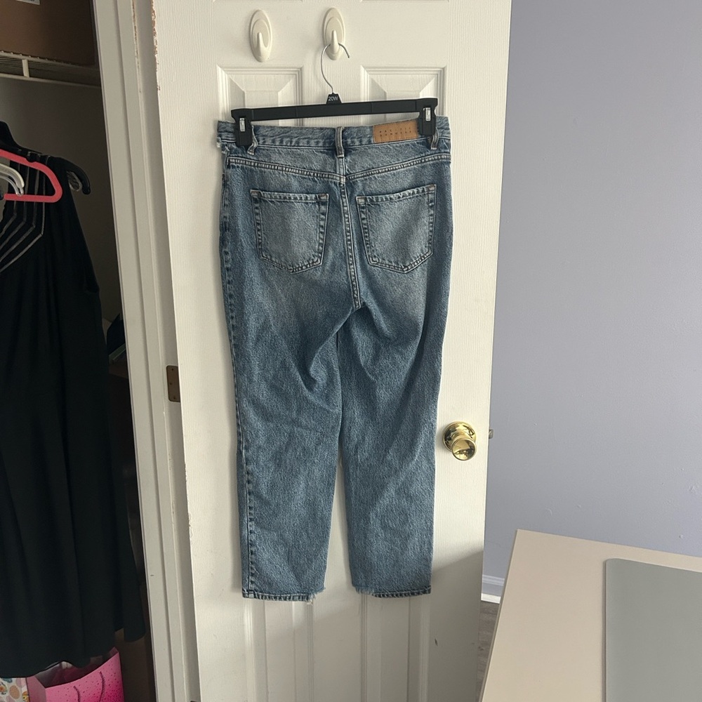 PacSun High Rise Straight Distressed Blue Denim Jeans Size 25 - Picture 8 of 12